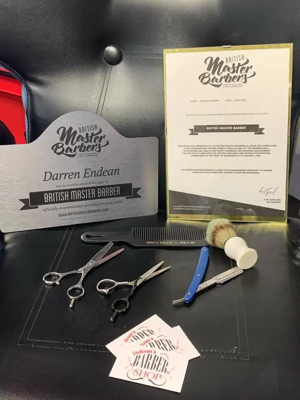 British Master Barber certificate